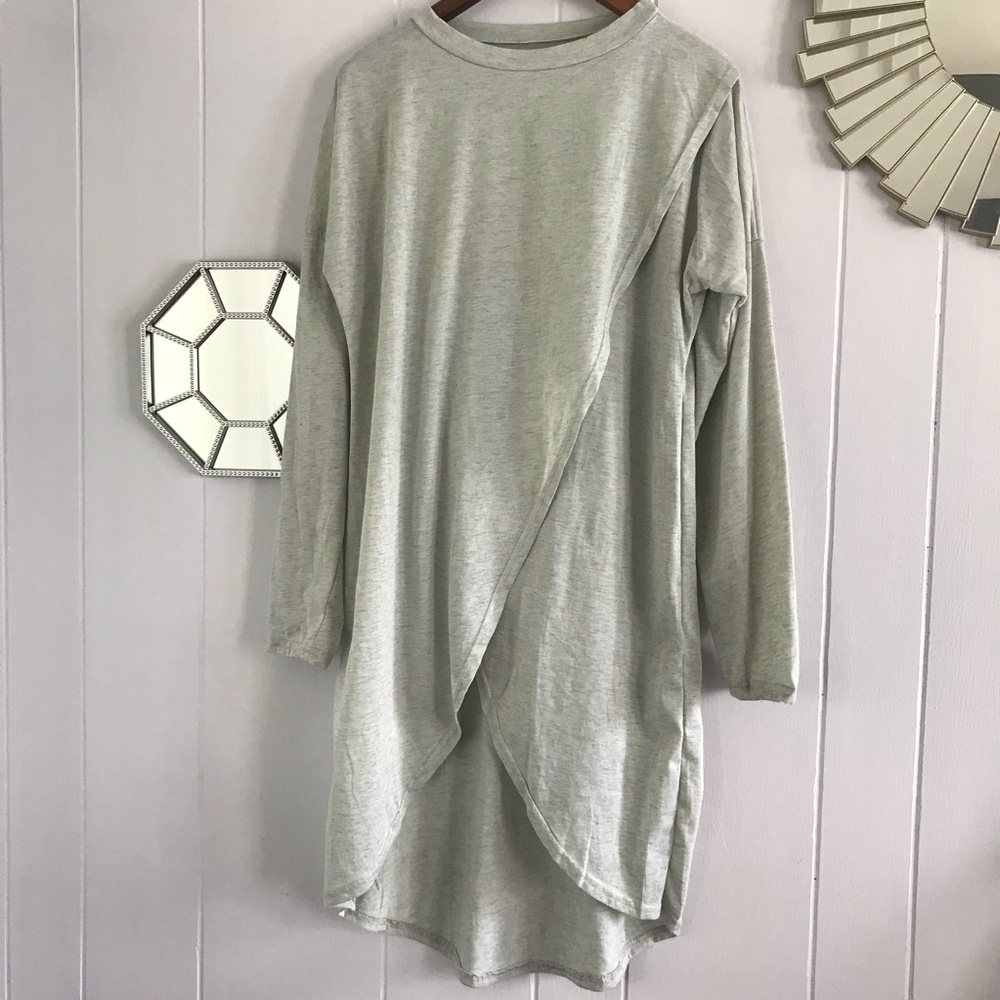 Gray Teeshirt Long Tulip Tunic